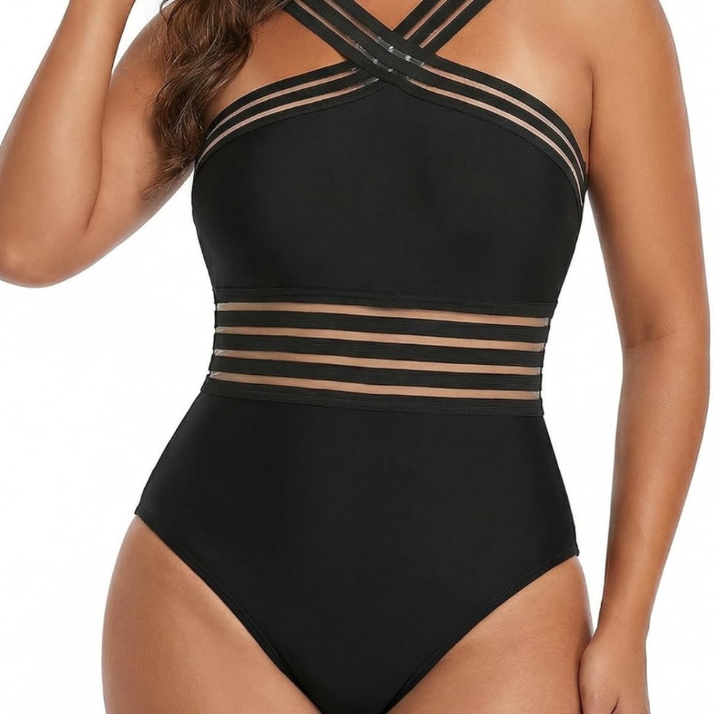 Chic Black Women's One-Piece Swimsuit
